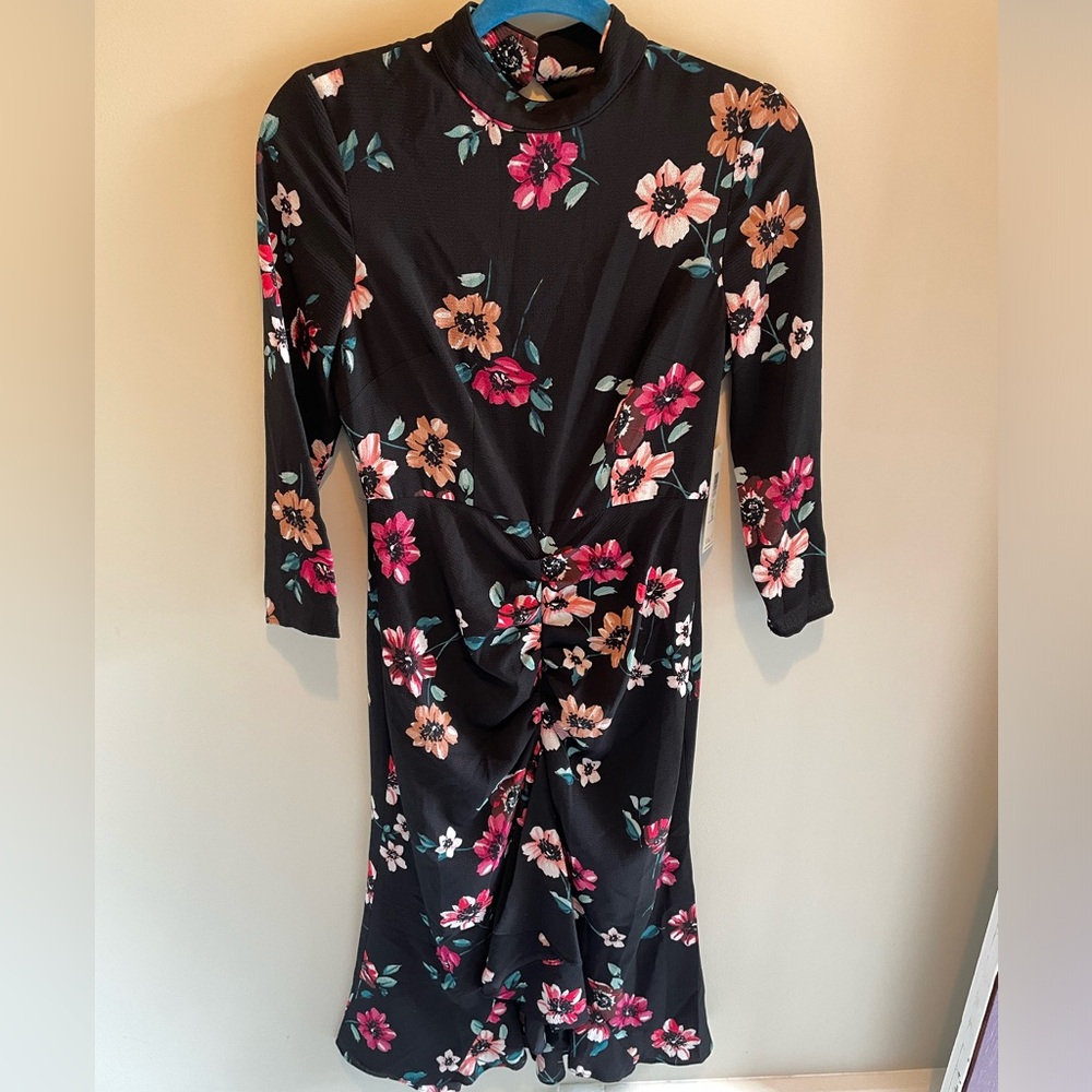 Eliza J High Neck Long Sleeve Dress
